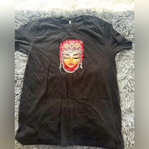 Black women TShirt with Embroidered Accessories